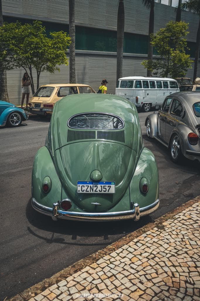 carro Fusca Oval verde 1957