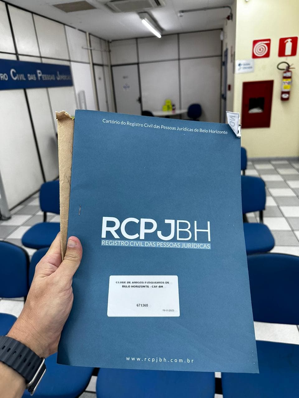 Imagem de registro de CNPJ do Clube CAF
